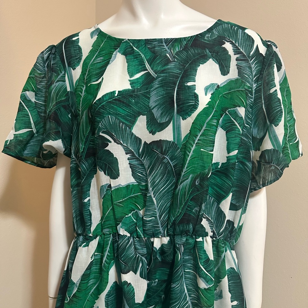SHEIN Tropical Banana Leaf Dress